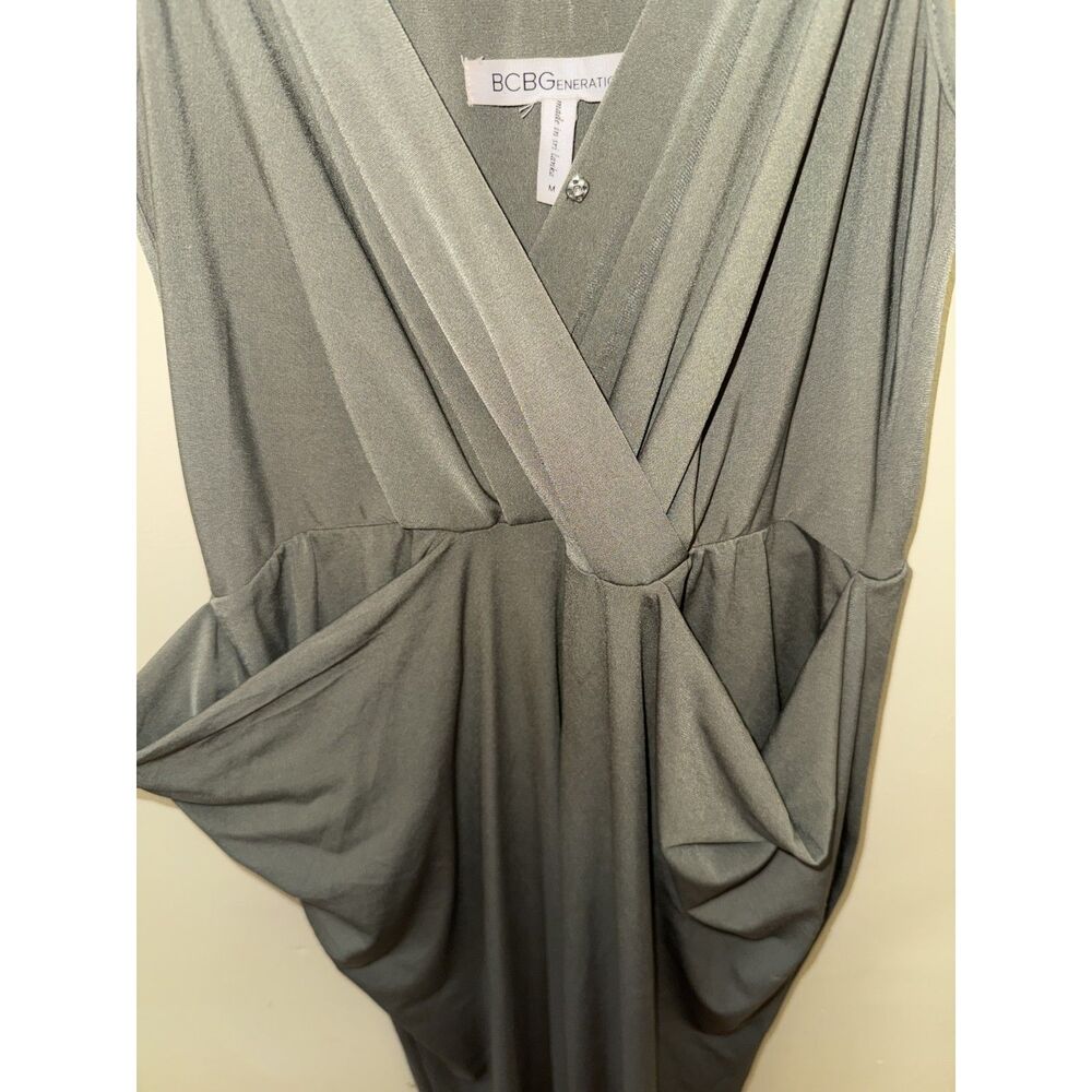 BCBGeneration Olive Green Harem Draped Pocket Jumpsuit Size M - Picture 8 of 10